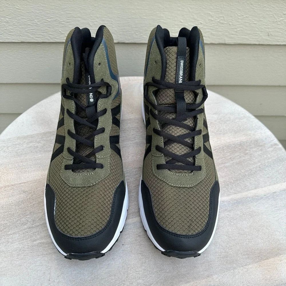 Swissbrand Armadyss Mens Hiking Boots Olive Green High Top Size 12 New